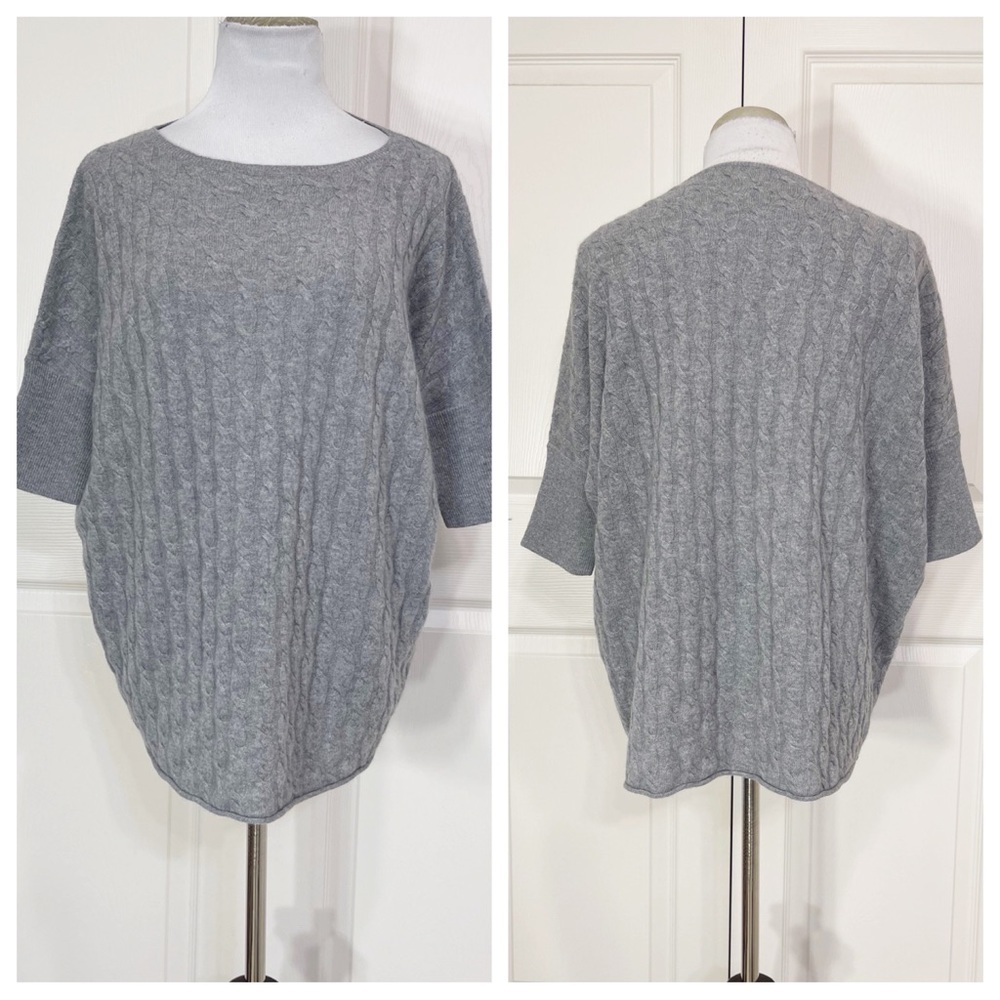 Cashmere! Garnett Hill cashmere short sleeve cableknit sweater